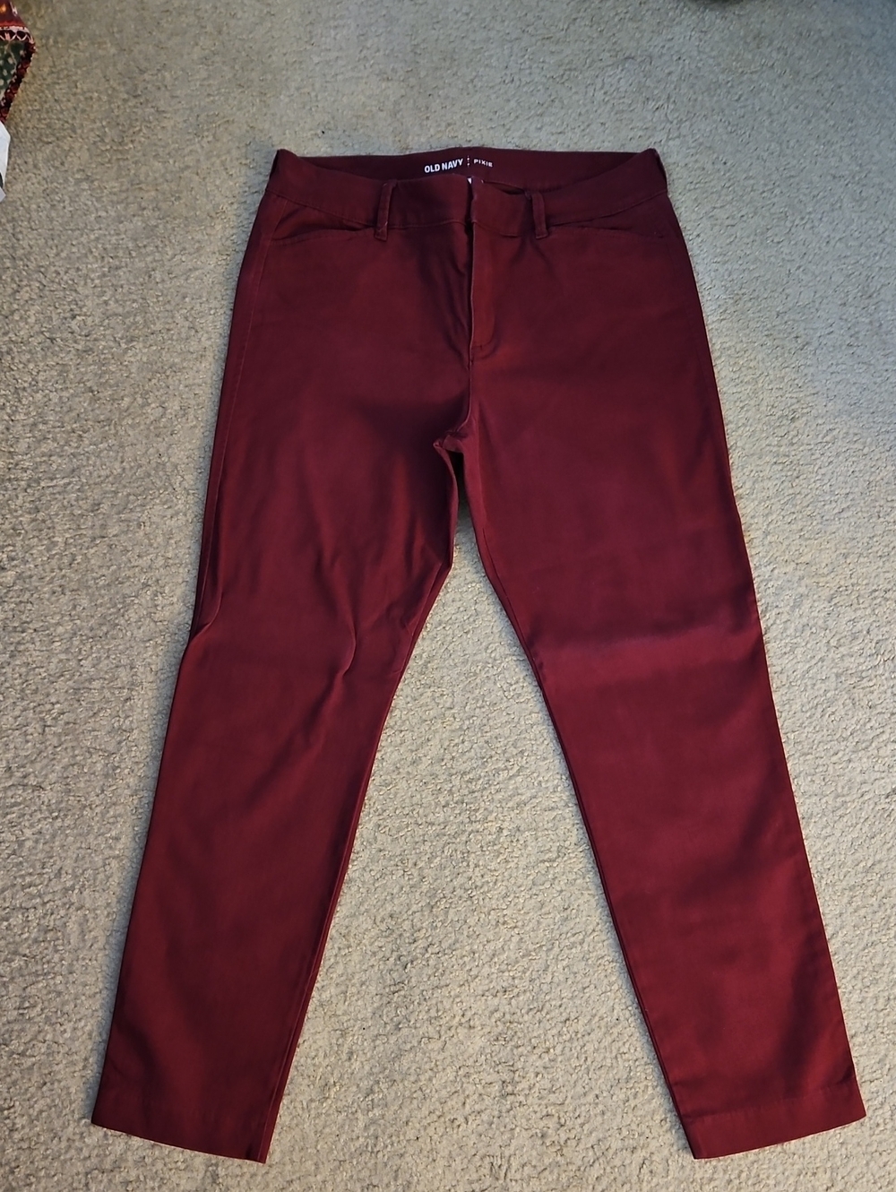 Old Navy Women's Burgundy Stretch Pixie Skinny Ankle Pants